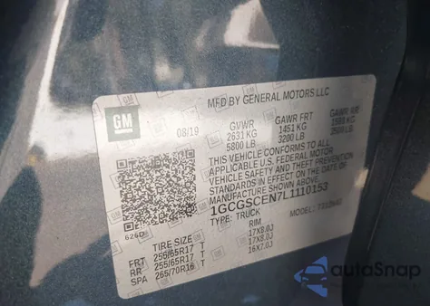 2020 Chevrolet Colorado 2Wd Short Box Lt z USA, uszkodzony, nr VIN 1GCGSCEN7L1110153